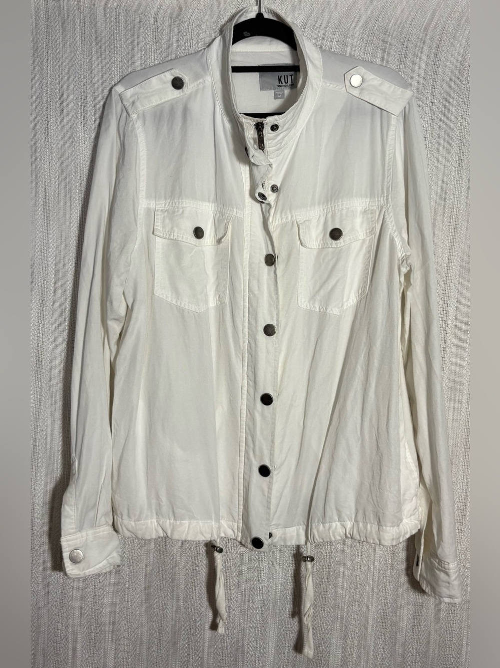 Kut from the Kloth White Utility Jacket with Button Front